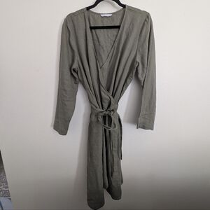 LinenFox Rosemary Linen Wrap Dress